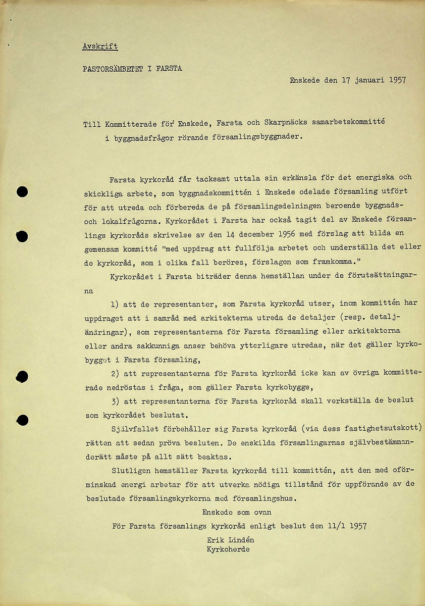 Korrespondens
Markuskyrkan