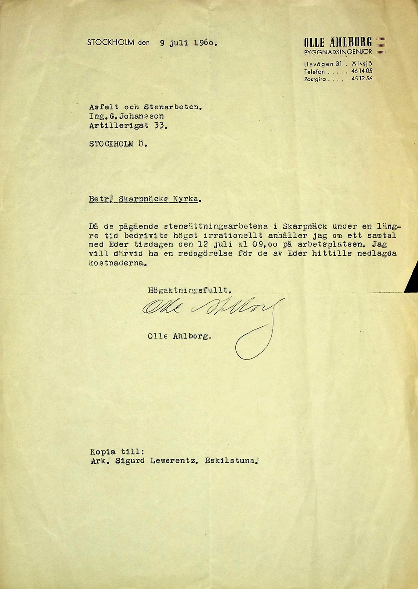 Korrespondens
Markuskyrkan