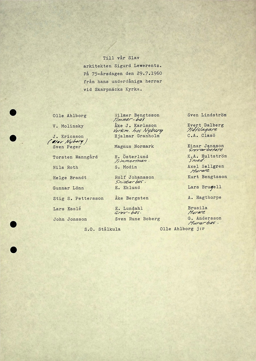 Korrespondens
Markuskyrkan