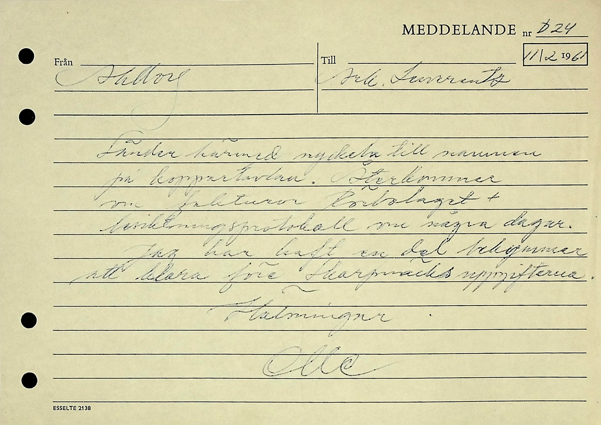 Korrespondens
Markuskyrkan