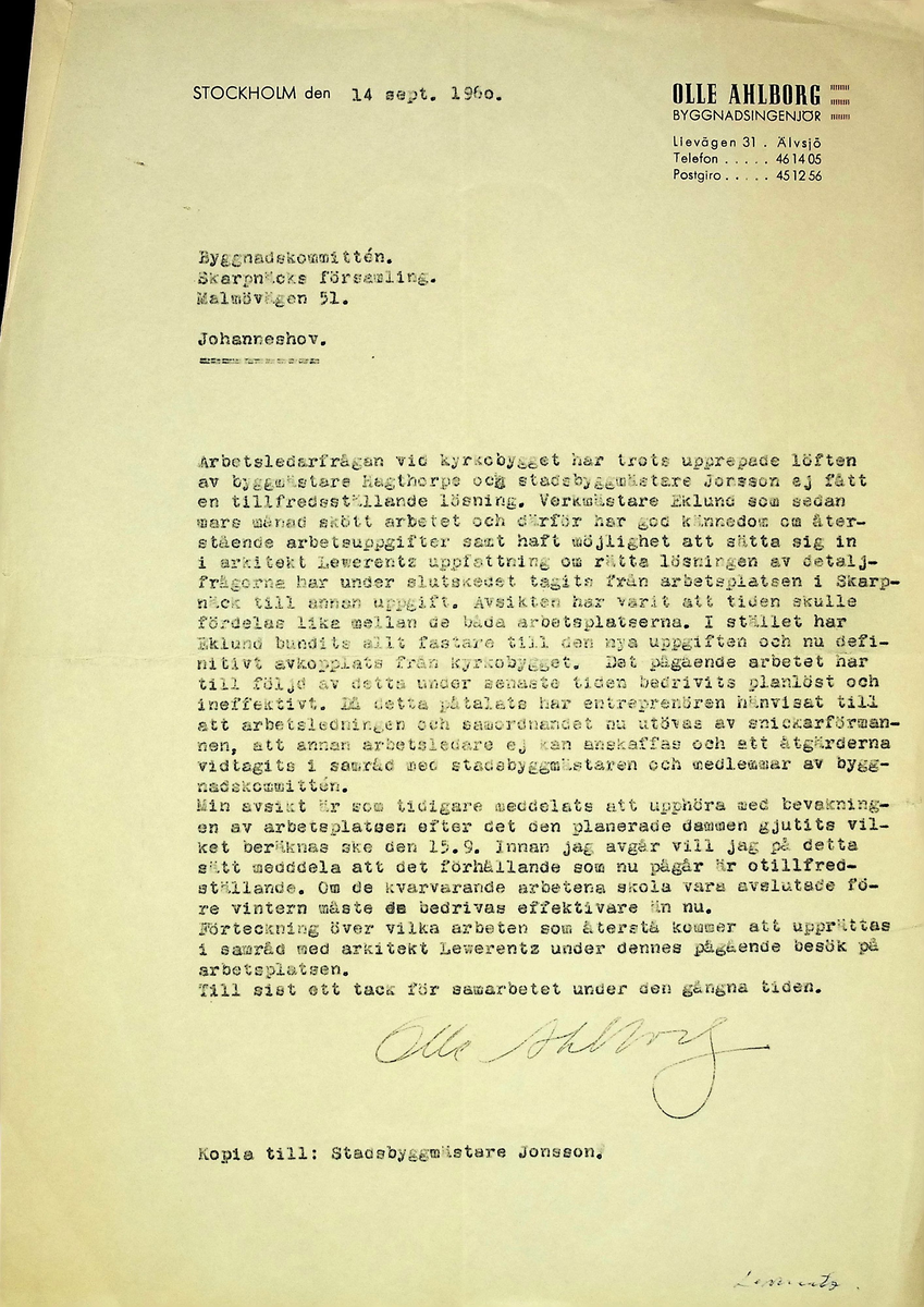 Korrespondens
Markuskyrkan