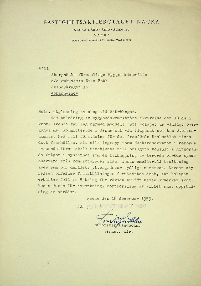 Korrespondens
Markuskyrkan