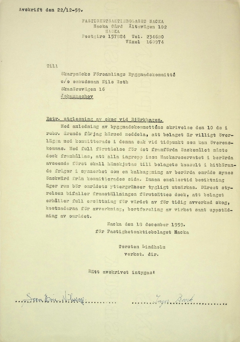 Korrespondens
Markuskyrkan