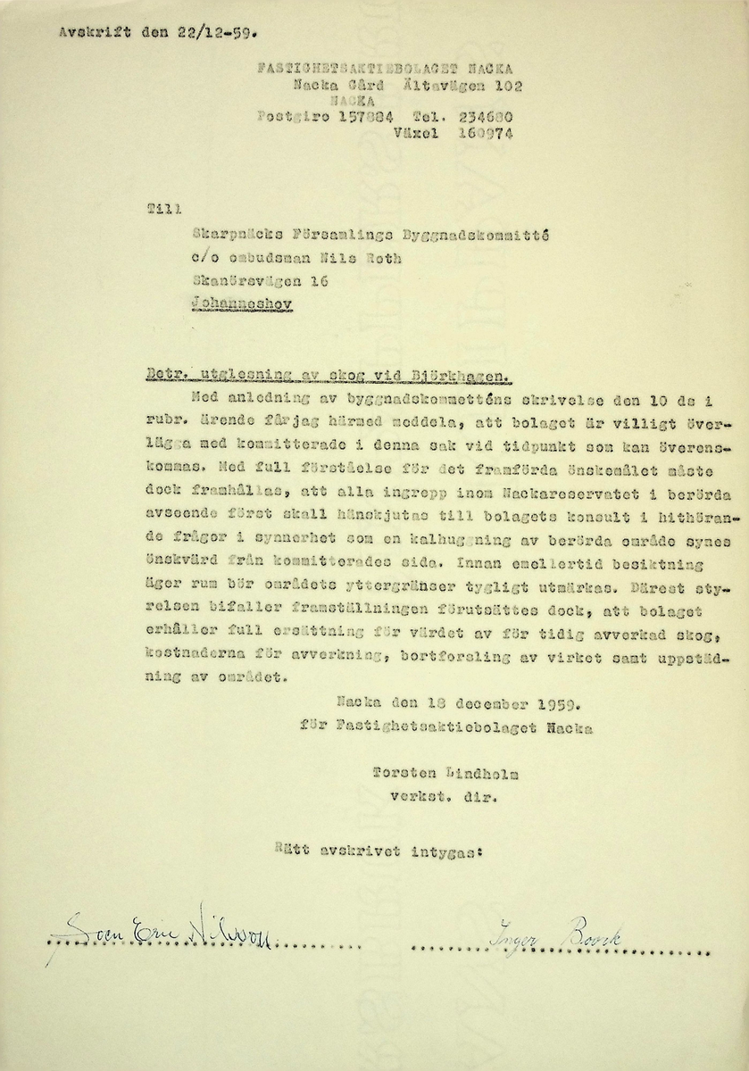 Korrespondens
Markuskyrkan