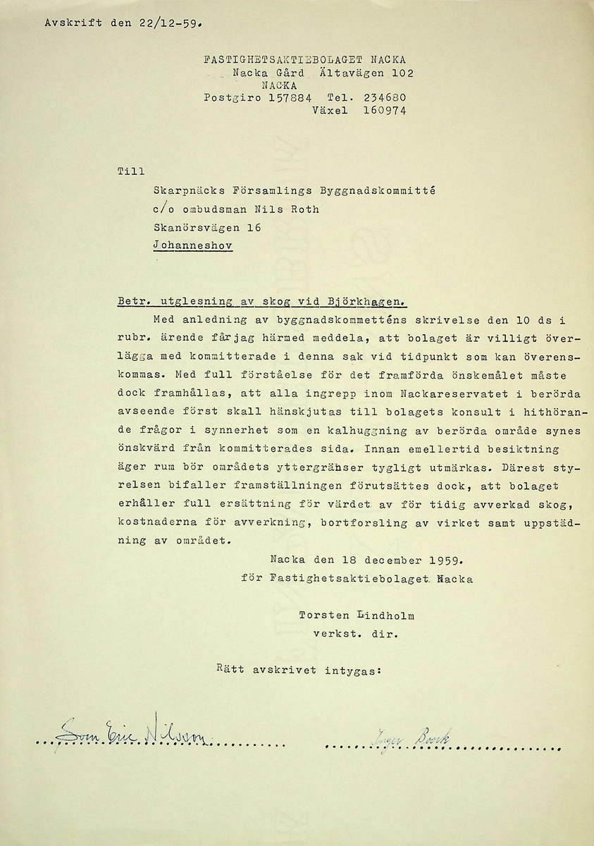 Korrespondens
Markuskyrkan