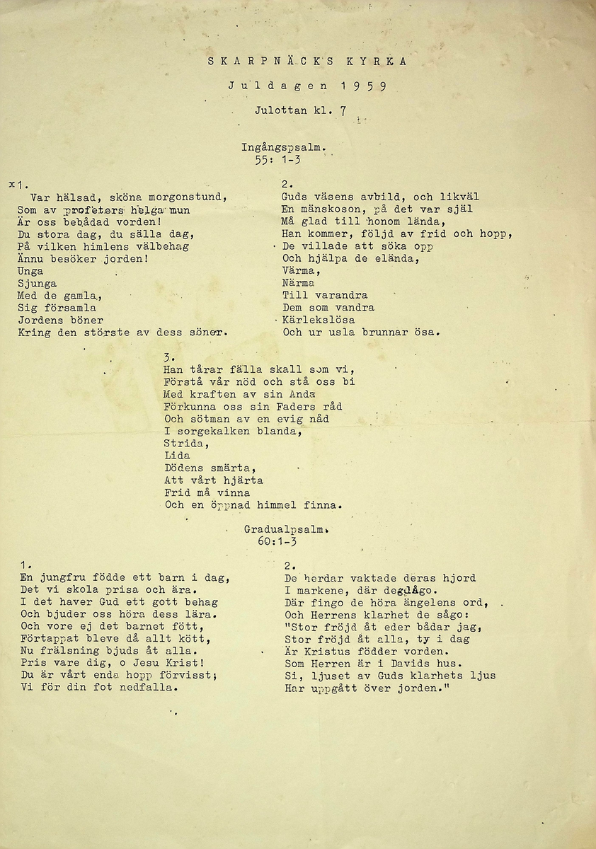 Korrespondens
Markuskyrkan