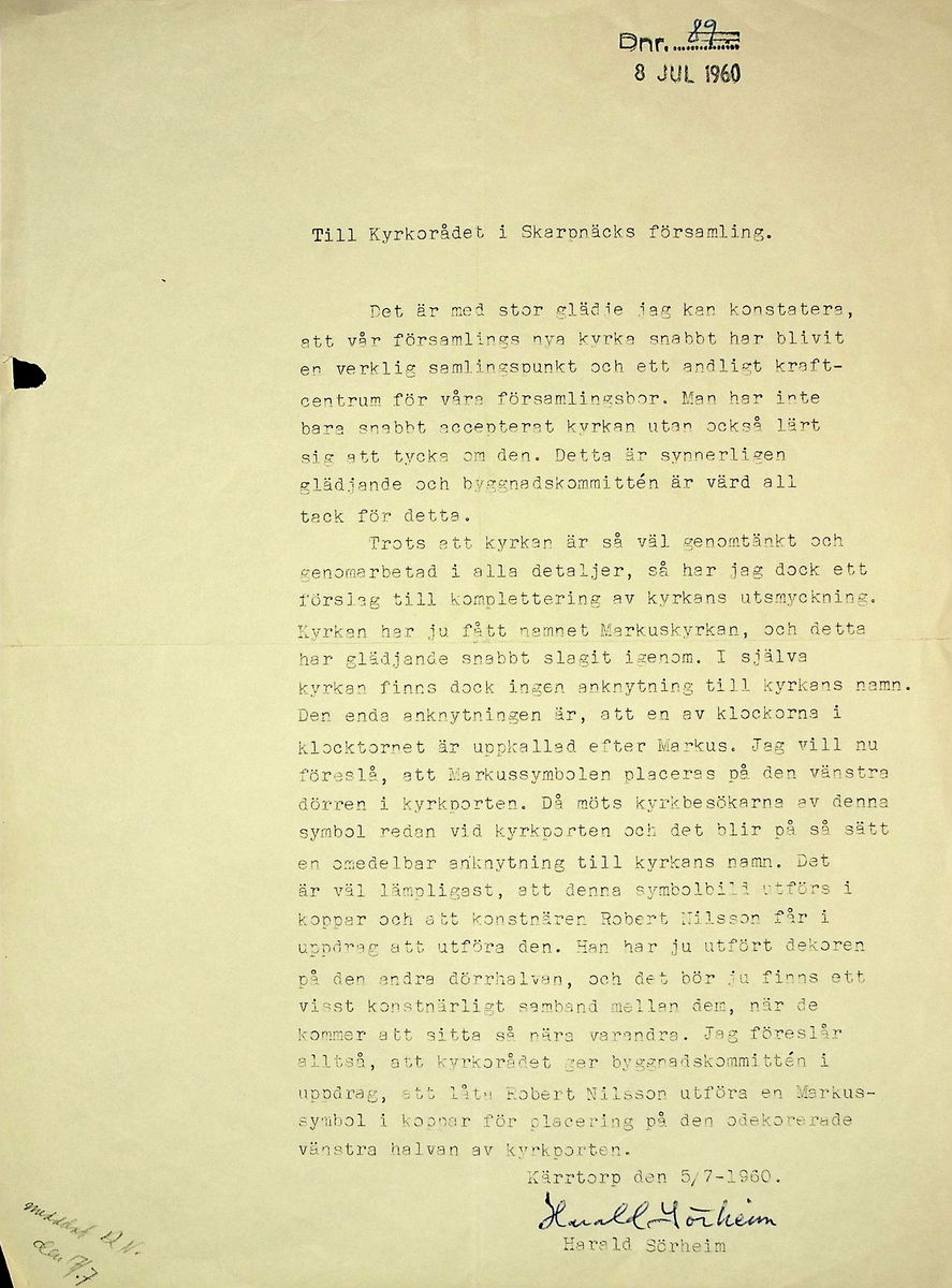 Korrespondens
Markuskyrkan