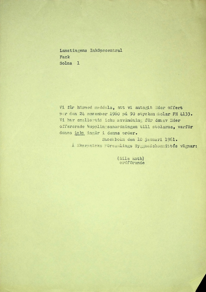 Korrespondens
Markuskyrkan