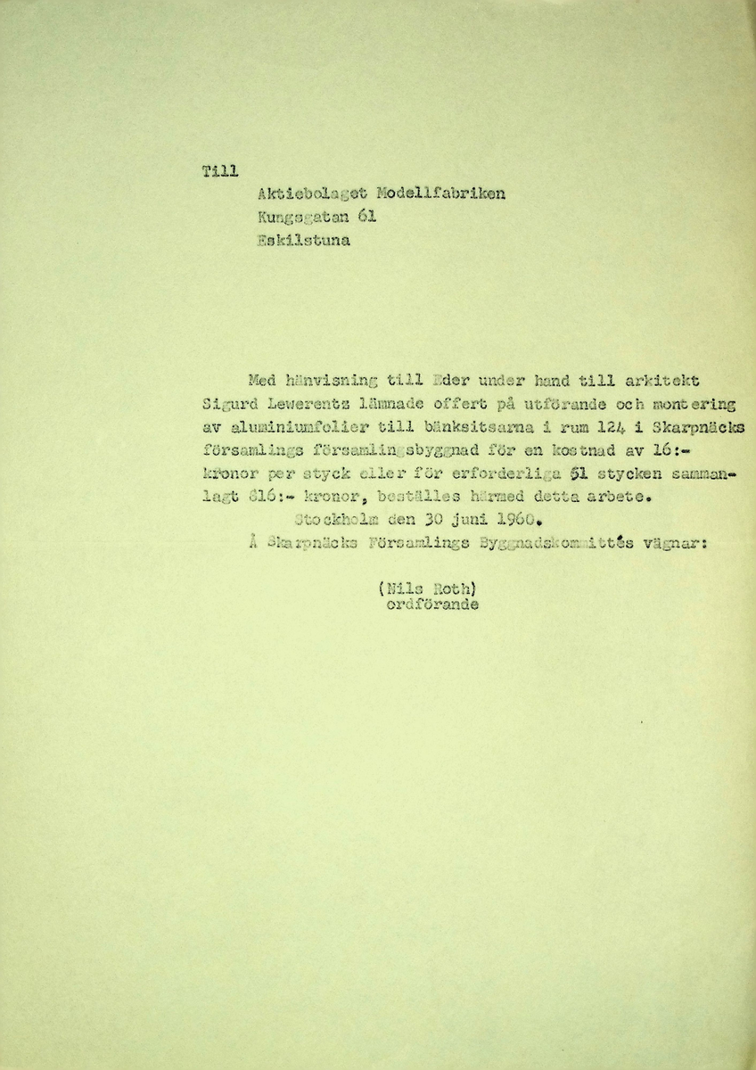 Korrespondens
Markuskyrkan