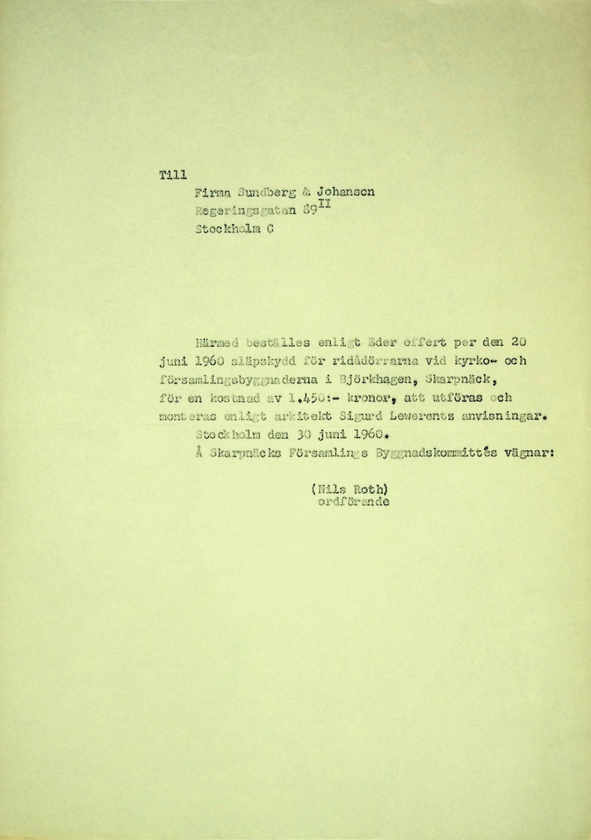 Korrespondens
Markuskyrkan