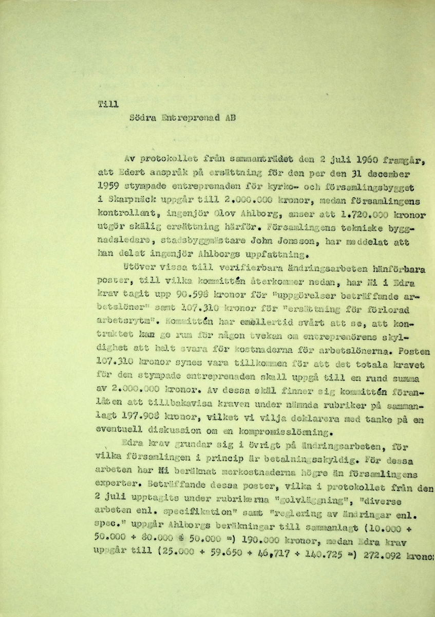 Korrespondens
Markuskyrkan