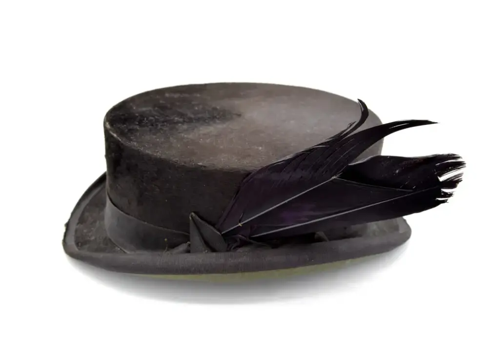 Svart hatt med fjäder