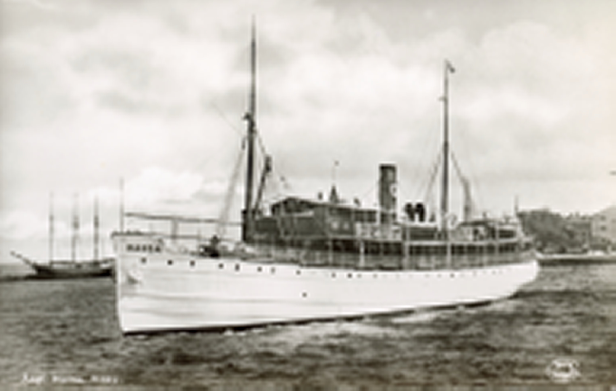 Passagerarfartyget S/S HANSA (1899). Vykort. Förlag: W. Sandberg, Visby, No 10644
Album 5, foto 324. HANSA sänktes av en sovjetisk ubåt utanför Gotland 1944-11-24.