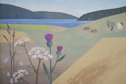 Ut på jordet [Maleri]