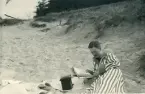 Tandläkare Gunnar Högberg på stranden i Huleröd, Danmark 1920.
