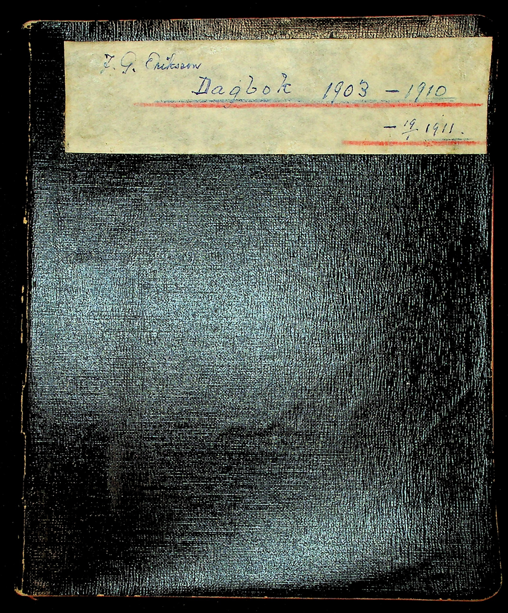 Dagbok åren 1903-19/1 1911 efter hemmansägaren Sigge Johan Gustaf Eriksson i Översätra, Stora Skedvi socken.