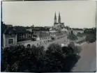 Vy över Fyrisån och Fyristorg, Uppsala omkring 1920