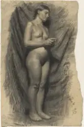 Akt, stående [Tegning]