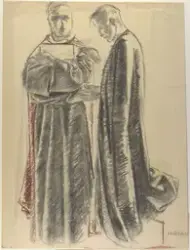 Augustin og Ambrosius [Tegning]