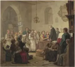 En Brudevielse [Tegning]