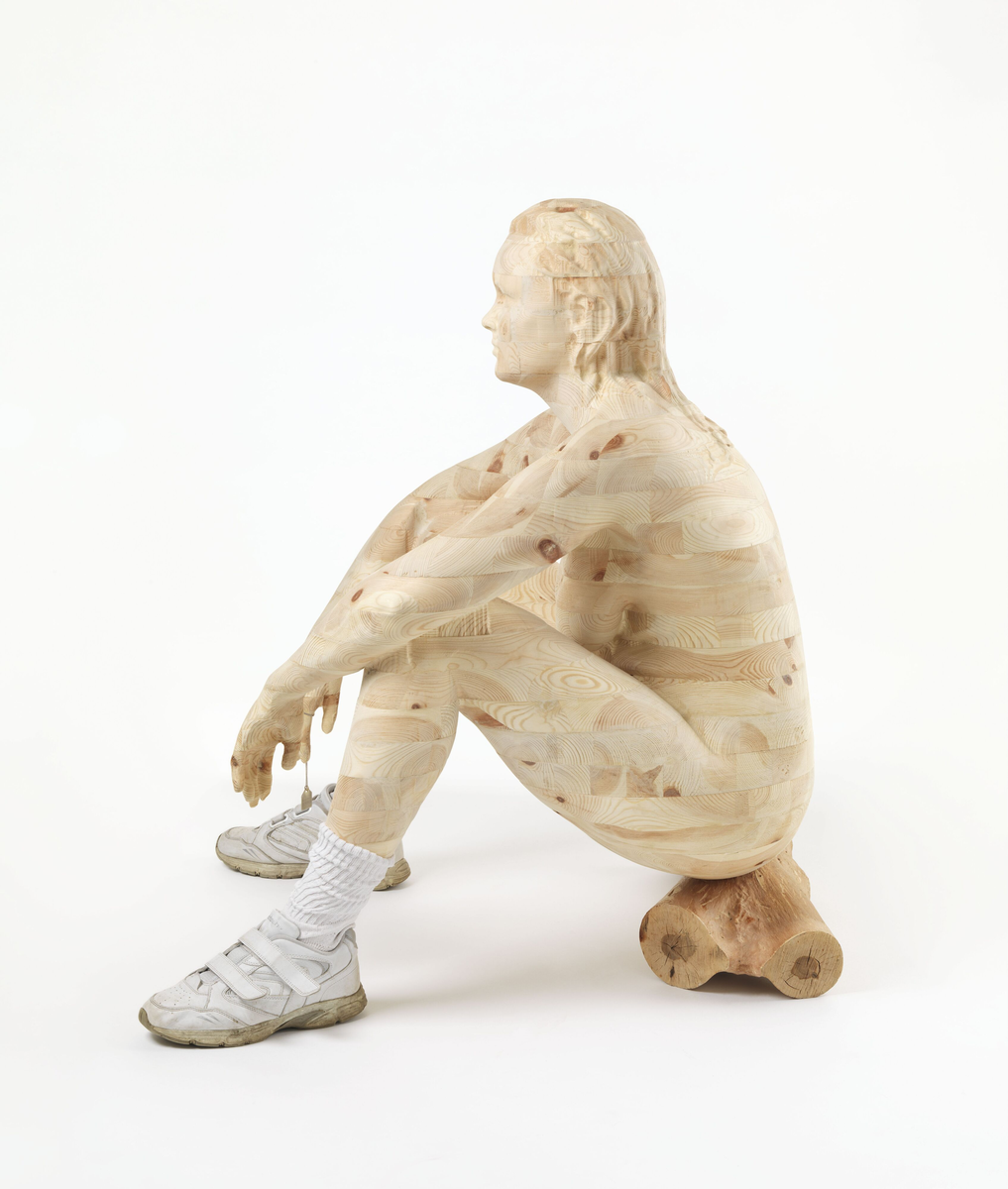 self portrait with graveyardlog 1994-2019, [Skulptur] by Lyngnes, Maria Andrea Pasenau