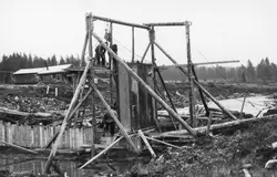 Fra bygginga av den nye Fryvolldammen i elva Frya i Sør-Fron