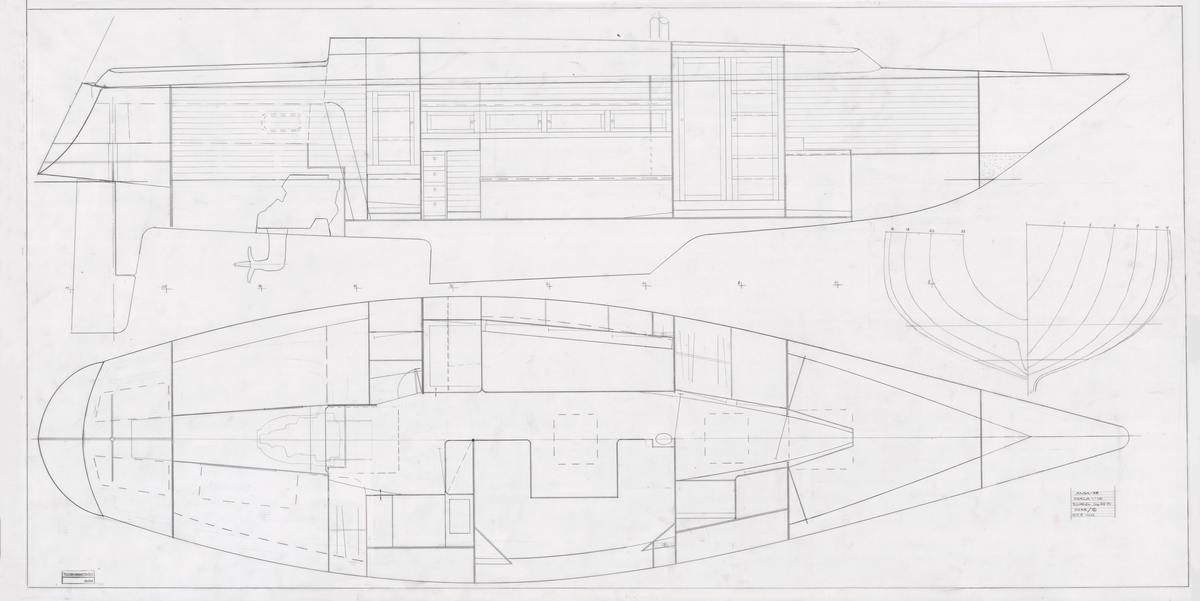 Tre ritningar i plan och profil
