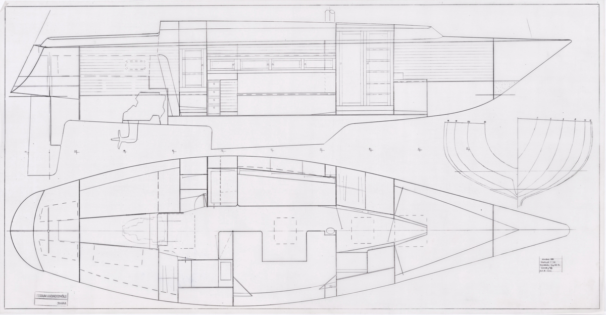Tre ritningar i plan och profil