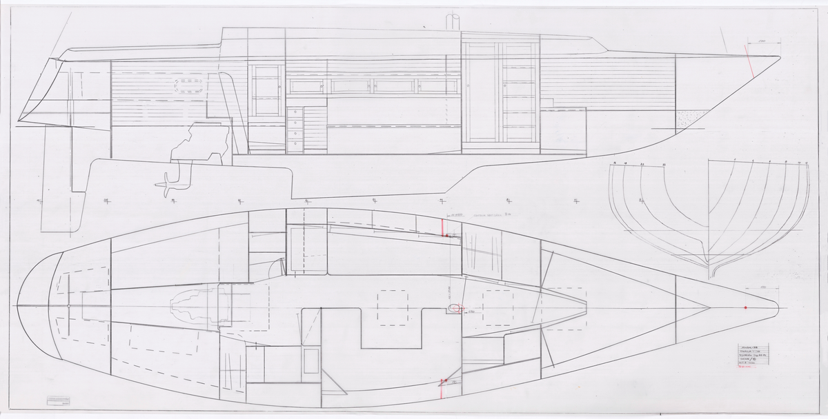 Tre ritningar i plan och profil