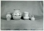Vaser från Bo Fajans, formgivare Eva Jancke-Björk, omkring 1900-talets mitt.