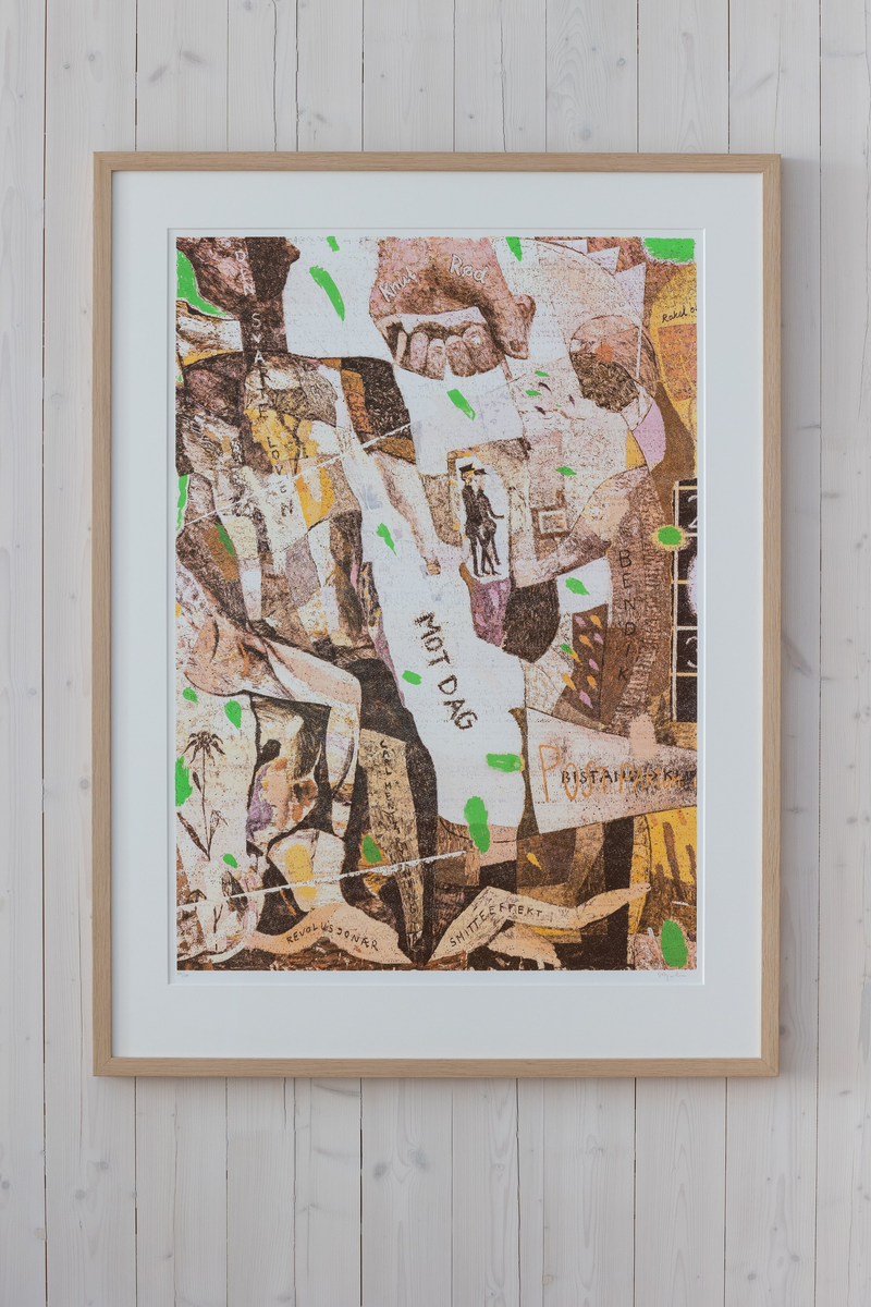 En collage av mennesker og skrift og andre motiv