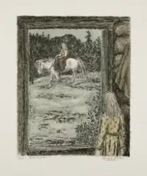 Guro rir forbi [Litografi]