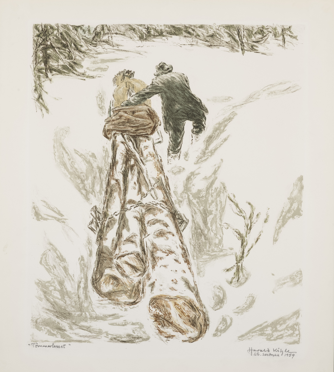 Tømmerlasset [Litografi]