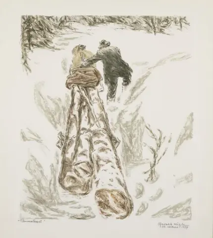 Tømmerlasset [Litografi]