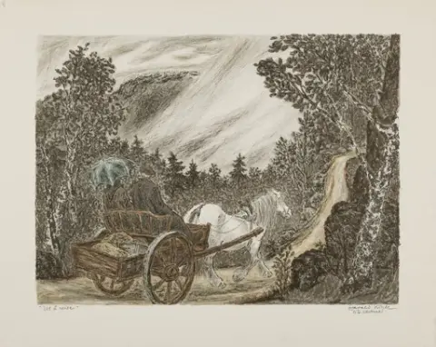 Ut å reise [Litografi]