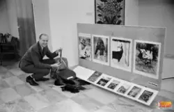 Hans Lidman utställning på Handelsbanken i Edsbyn.
Bankkamre