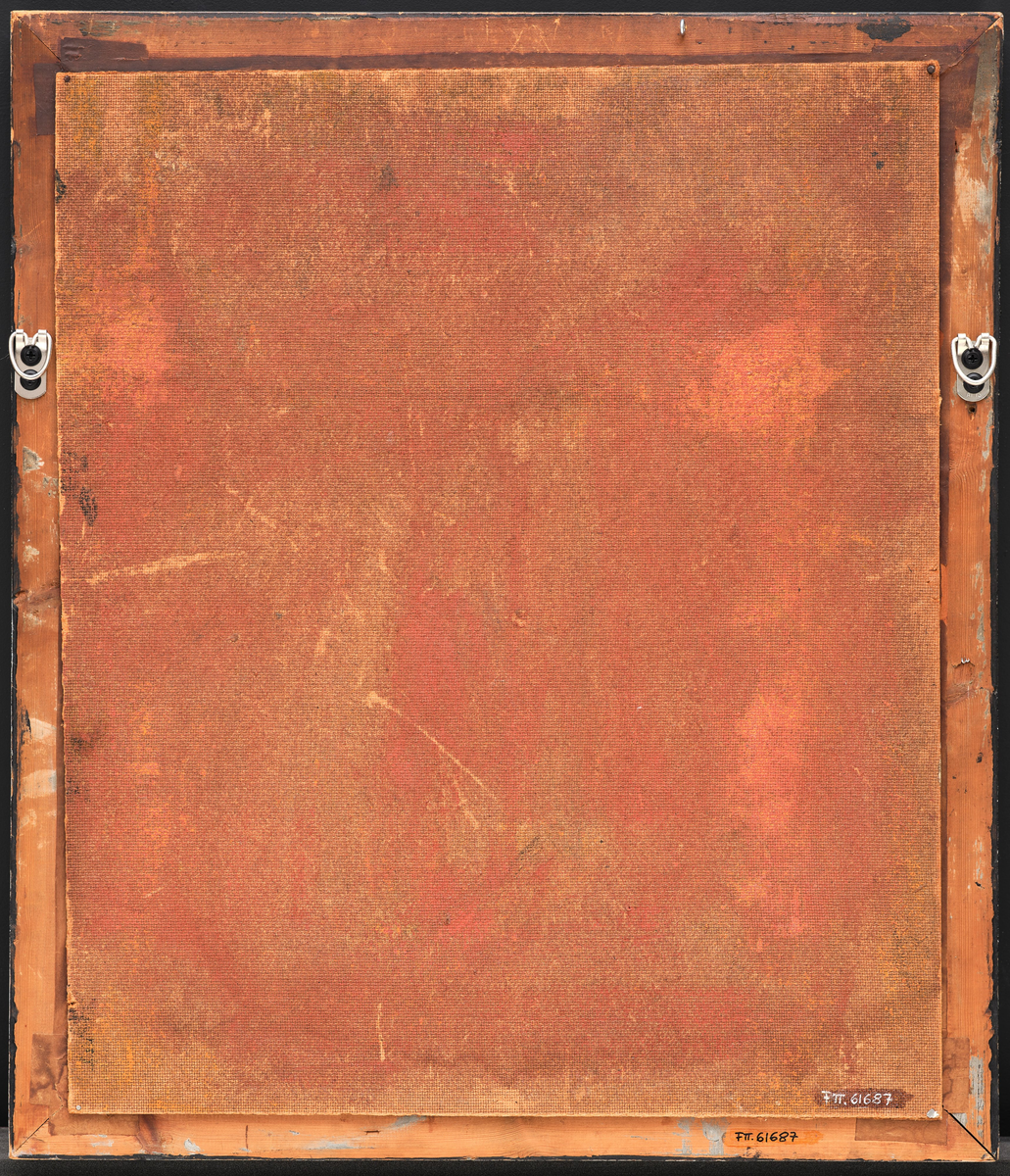 Brystportrett av kvinne, sittende på en stol.