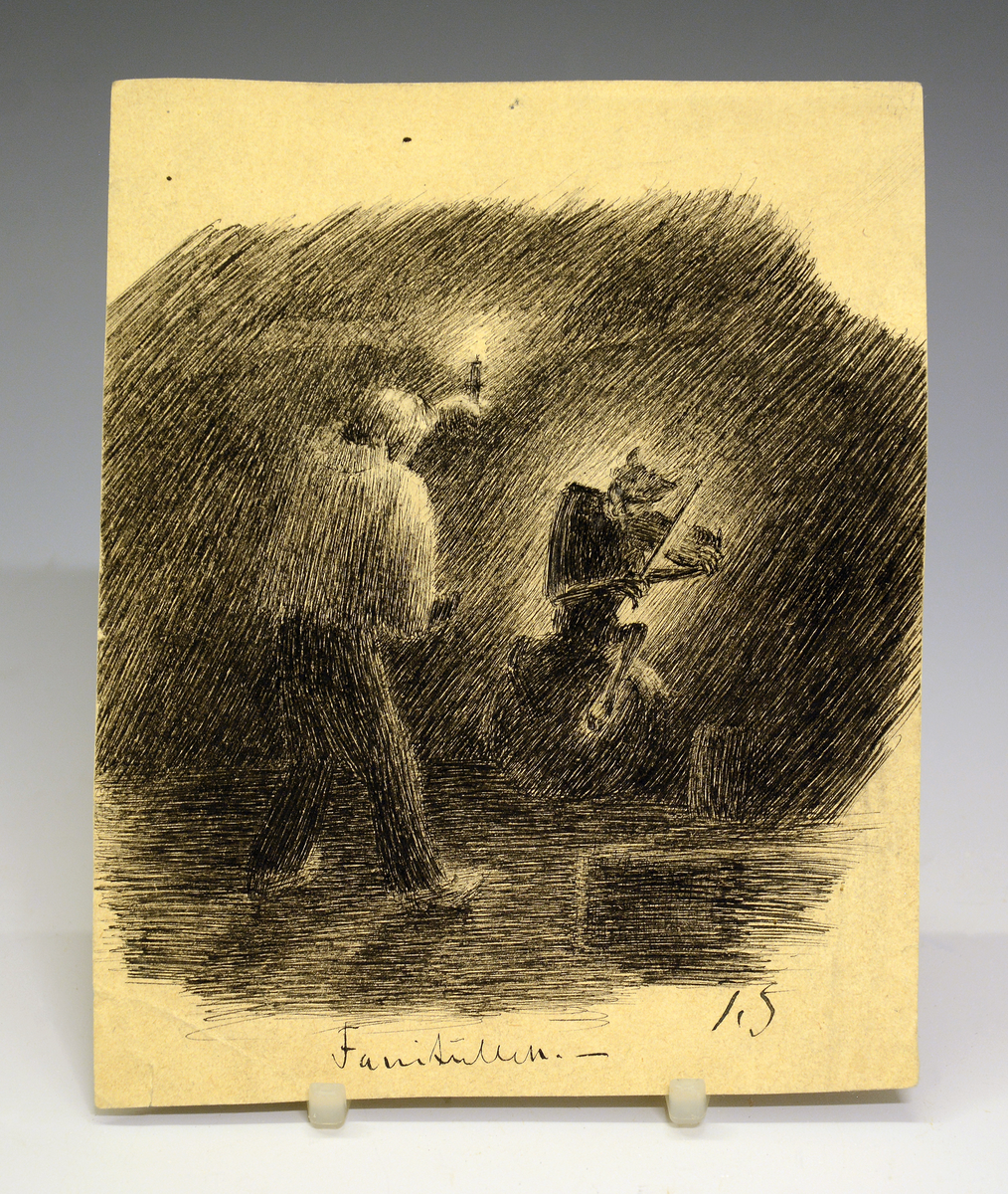 Djevelen med fele, mann med lykt