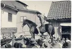 Vid majkarnevalen i Linköping 1928 var Folke Filbyter ett givet ämne att skämta om. Eleverna på läroverket hade lyckats anskaffa en uppstoppad häst som tillhörde fabrikör Gothnier. På den satt Folke som i både form och stil väl överensstämde med originalet. Hästen stod på ett lastbilsflak. På bilden passerar ekipaget S:t Larsgatan 29, korsningen av S:t Larsgatan och Nygatan, mittemot nuvarande Hennes & Mauritz. Fotot ger också en intressant bild av modet vid denna tid. Det är månadsskiftet april/maj, ingen i publiken är barhuvad. Östgöta Correspondenten skildrade majkarnevalen i ett reportage 2 maj 1928 och skrev:
 Karnevalståget hade åtskilligt trevligt att bjuda. Priset togs av Folke Filbyter på fabrikör Gothniers uppstoppade fåle. Bättre modell än denne Folke hade inte Milles kunnat önska sig  i varje fall inte uthålligare.