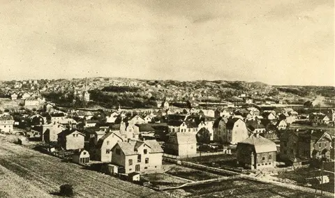 Vykort, Mölndal från kyrkvallen