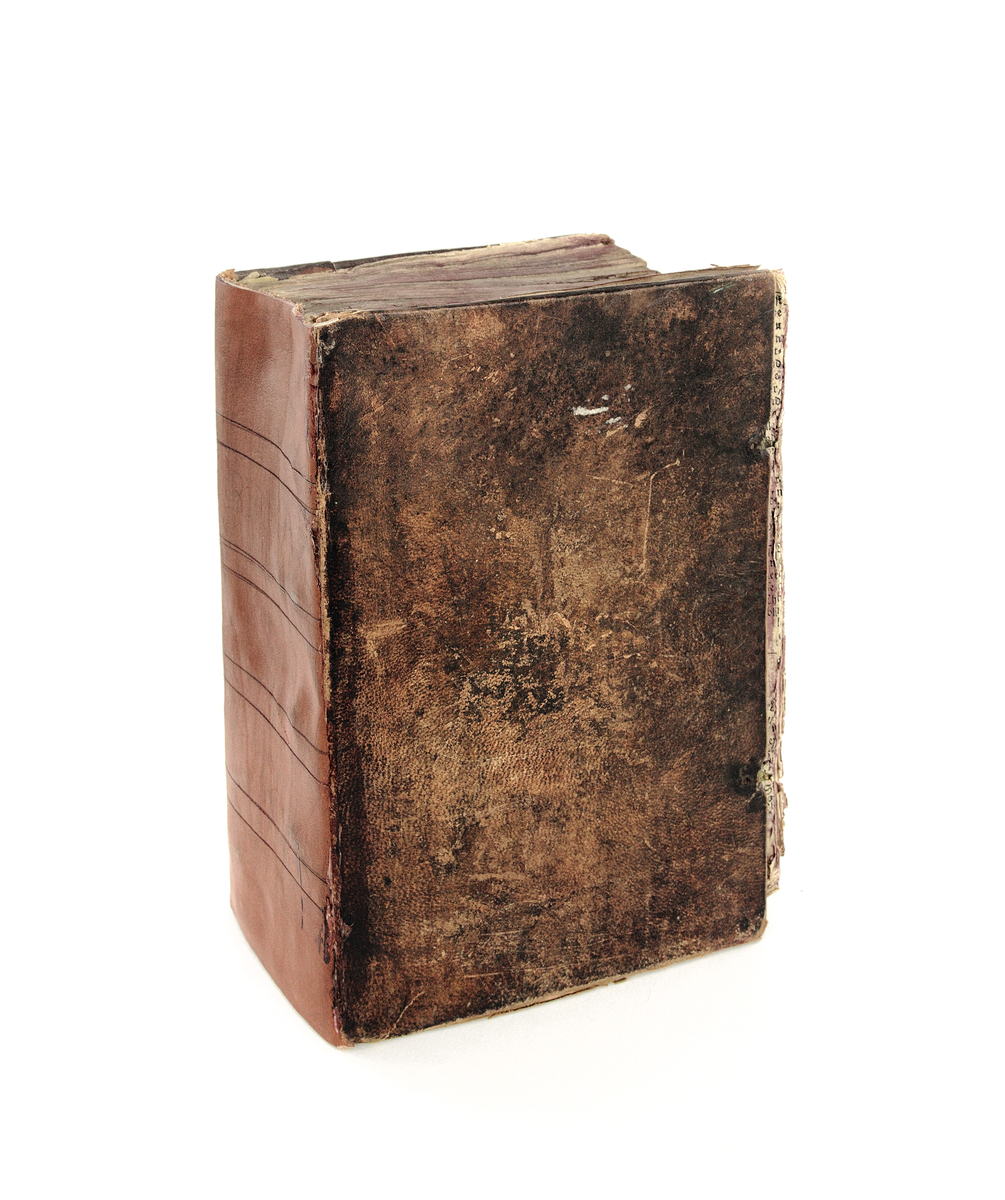 Bibel med skinnomslag. 