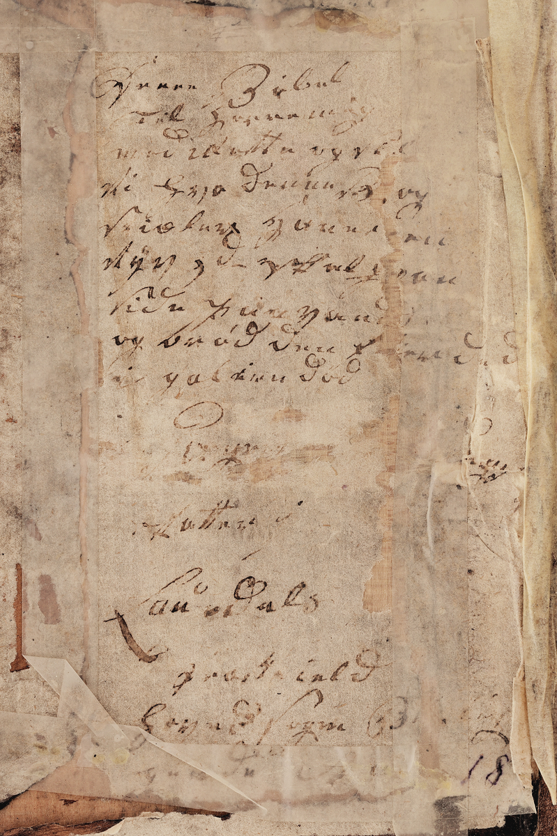 Bibel med skinnomslag. 