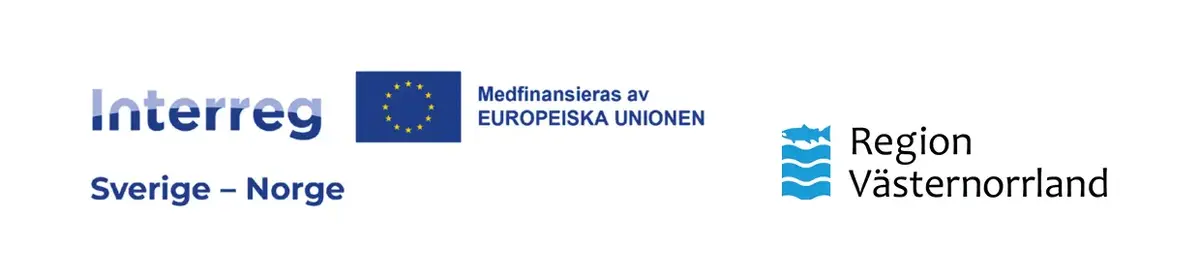 Två logotyper: EU: Interreg samt Region Västernorrland