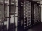 Landskrona Telefonstn År 1915. Halvautomatisk telefonstation . Western Electric system. Interiör.