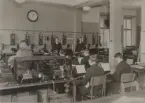 Stockholm Telegrafstation år 1917. Skeppsbron. Interiör.