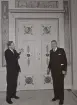 Stockholm Telegrafstation Skeppsbron. Invigningen år 1960. Tgd Widlund och f.d. tgd Werner.