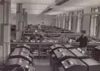 Stockholm Telegrafstation år 1960. Fjärrskriftsavd. in och utlandsförbindelser.