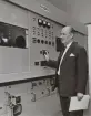 Motala Rundradiostn 1962. Interiör. Folke Strandén chef för Motala radiostation.