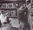 Båstad 1965. OB-buss vid TV-sändning från tennistävling. OB - outside broadcasting.