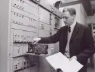 Kaknästornet 1967. Interiör.